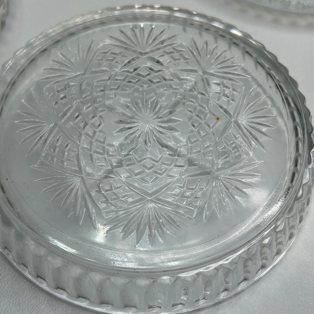 Crystal Clear Industries 24% Lead Crystal Coasters Set of 4 Starburst USA Made